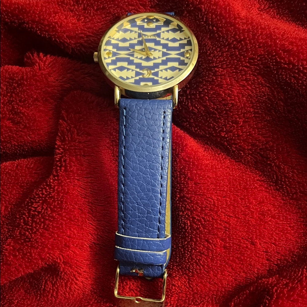 Charming Charlie Blue and Gold Watch
